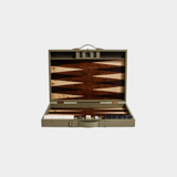 Geneva 19 in Backgammon Set - Dusty Green Leather (PRE-ORDER)