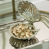 Côte d'Azur Fan Shell Lidded Bowl w/ Spoon in Nickel