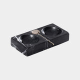 Marmora Marble Salt & Pepper Dish with Spoon in Black