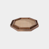 Banyan Mango Wood w/ Rattan Inlay Octagonal Tray