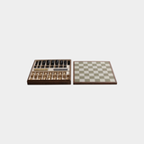 Luxury Chess & Checkers Game Set with Wood Veneer Board - London