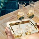 Cap Ferrat Fan Shell Design Serving Tray - Polished Gold