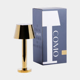 COMO Rechargeable Table Light, Polished Gold