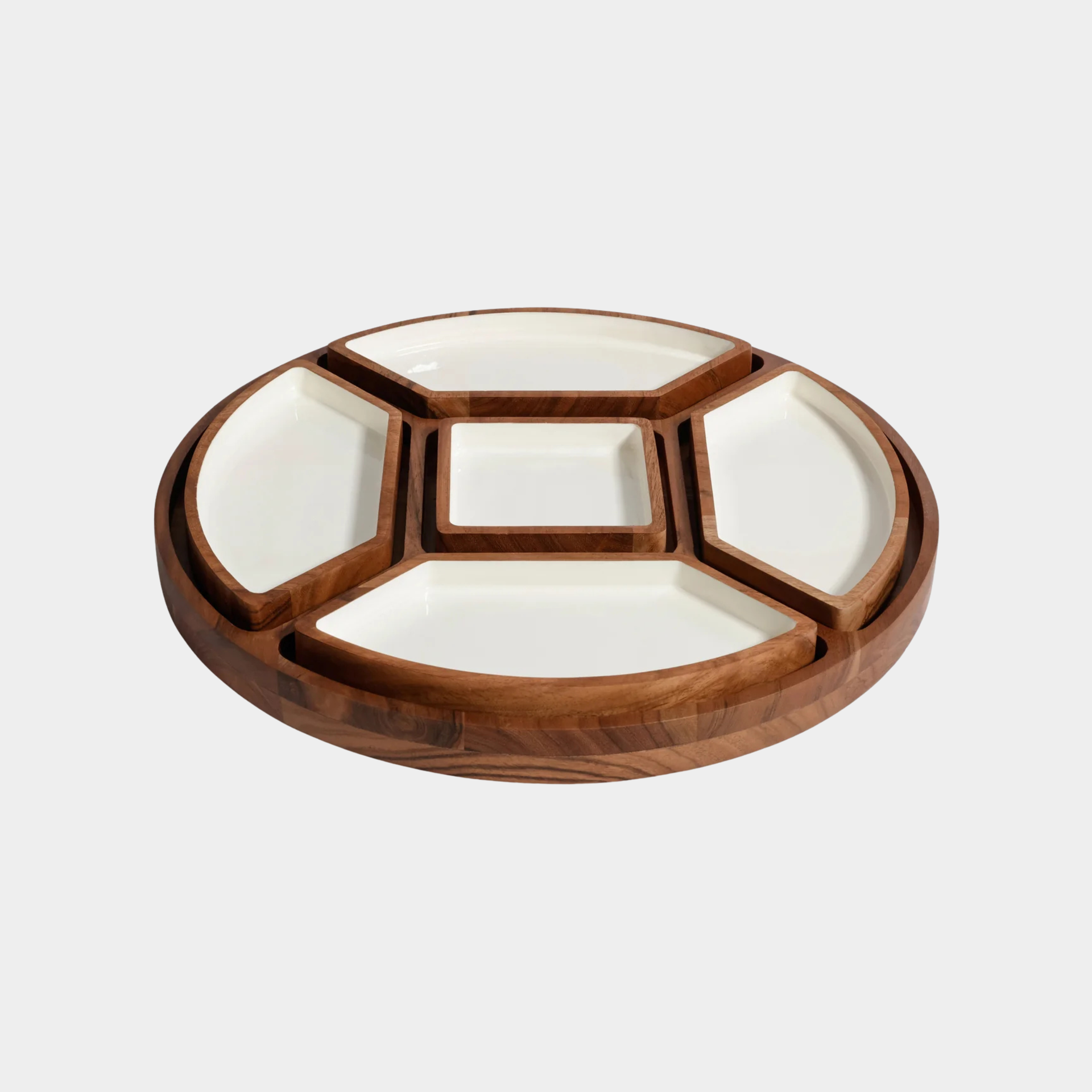 Lazy Susan with 5 Condiment Sections
