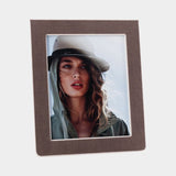 Raffia Over Nappa Cream Leather Photo Frame, 8x10