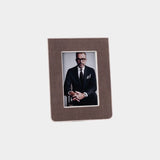 Raffia Over Nappa Cream Leather Photo Frame, 4x6