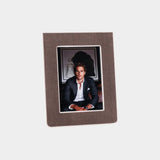 Raffia Over Nappa Cream Leather Photo Frame, 5x7