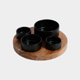 Lazy Susan with 4 Ceramic Bowls