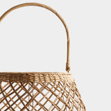 Veranda Rattan Lantern with Glass Hurricane - 34 in