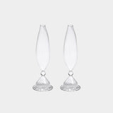 Flo Set Optic Glass Vases -10 inch (Set of 2)