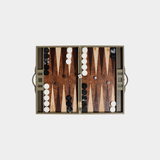 Geneva 19 in Backgammon Set - Dusty Green Leather (PRE-ORDER)
