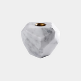 Pentagon Marble Taper Candle Holder, White