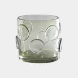 Celeste Olive Green Glass Candle Holder, Large