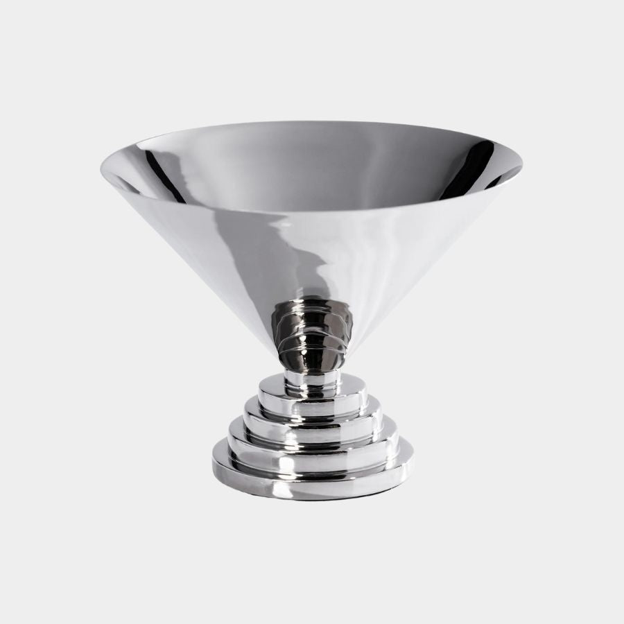 Mayan Metal Condiment Bowl in Nickel (Large)
