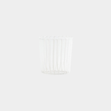 Marina White Stripe Glass Tumbler in White (Set of 6)