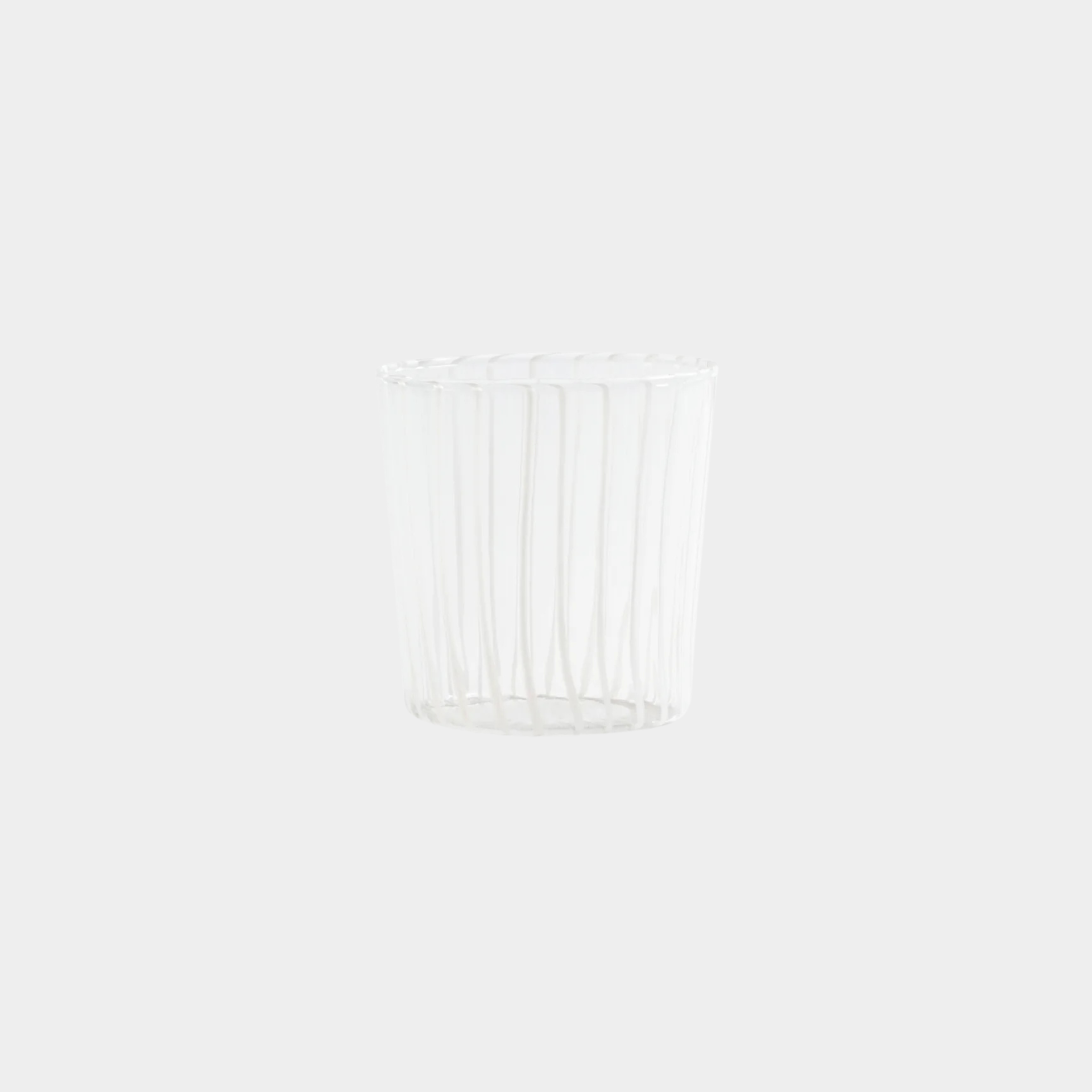 Marina White Stripe Glass Tumbler in White (Set of 6)