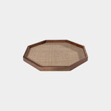 Banyan Mango Wood w/ Rattan Inlay Octagonal Tray