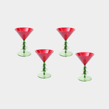 Treetop Cheers Glassware - Red - Martini Glass - Set of 4