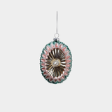 Vintage Reflector Medallion Glass Ornament - Set of 6