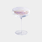 Audrey Hand Etched Coupe Glasses (Set of 4), Clear Luster