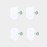 Holiday Peppermint Glass Mug - White & Green - Set of 4