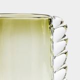 Vintage Braided Glass Vase in Green