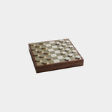 Luxury Chess & Checkers Game Set with Wood Veneer Board - London