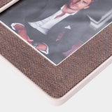 Raffia Over Nappa Cream Leather Photo Frame, 8x10