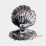 Côte d'Azur Fan Shell Lidded Bowl w/ Spoon in Nickel