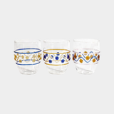 Festa Vetro Glass Tumbler, 6 pcs Assorted Colors-Green, Amber and Blue Tones