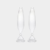 Flo Set Optic Glass Vases -12 inch (Set of 2)