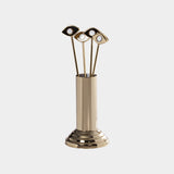 Evil Eye 4-Piece Set Cocktail Picks with Stand, Polished Gold