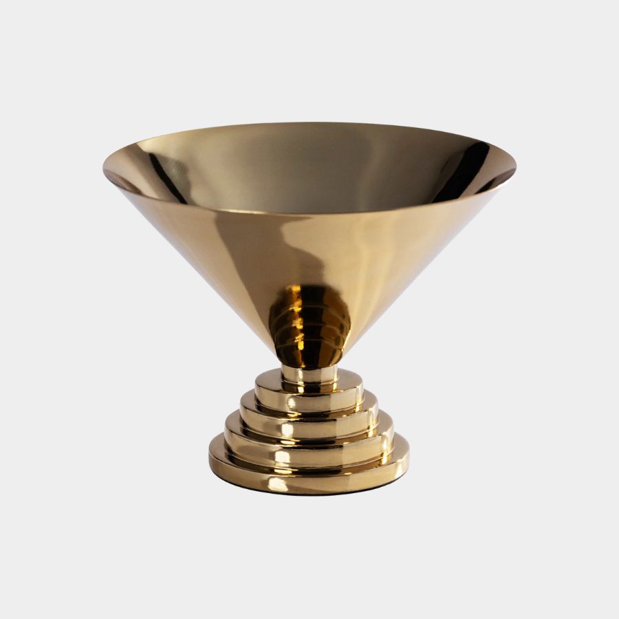 Mayan Metal Condiment Bowl in Gold (Large)