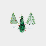 Crystal Evergreen Tree - 3 Assorted Designs - Set of 3