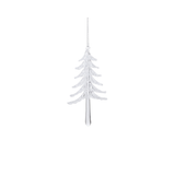 Clear Glass Snow Tree with White Glitter - Set of 12