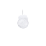 Clear Glass Sugar Ball Ornament with Feather - 4 in - Set of 6