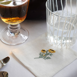 Floral Linen Cocktail Napkins - 6 Assorted Designs