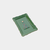 Ceramic Holiday Trinket Dish - Green
