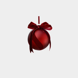 Burgundy Red Velvet Bow Glass Ornament - 4.75 in - Set of 6
