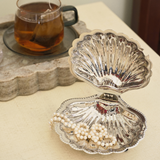 Côte d'Azur Fan Shell Lidded Bowl w/ Spoon in Nickel