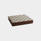 Luxury Chess & Checkers Game Set with Wood Veneer Board - London