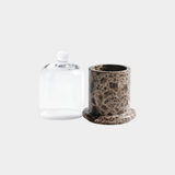 Marbella Scented Candle Jar with Cloche – Marrón Emperador Marble