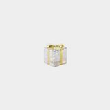 LED Glass Present - Silver with Gold Ribbon - Small