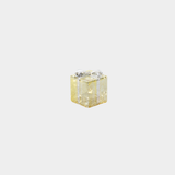 LED Glass Present - Gold with Silver Ribbon - Small