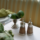 PRE-ORDER Cap Ferrat Rattan Covered Salt & Pepper Shaker Set