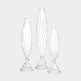 Flo Set Optic Glass Vases -10 inch (Set of 2)
