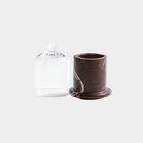 Marbella Scented Candle Jar with Cloche – Red Levanto Marble
