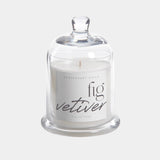 Black Fig Vetiver Scented Candle Jar with Glass Dome