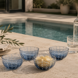 Portofino White Dot Condiment Glass Bowls (Set of 4)