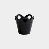 Petal Rim Black Ceramic Flower Pot, Small